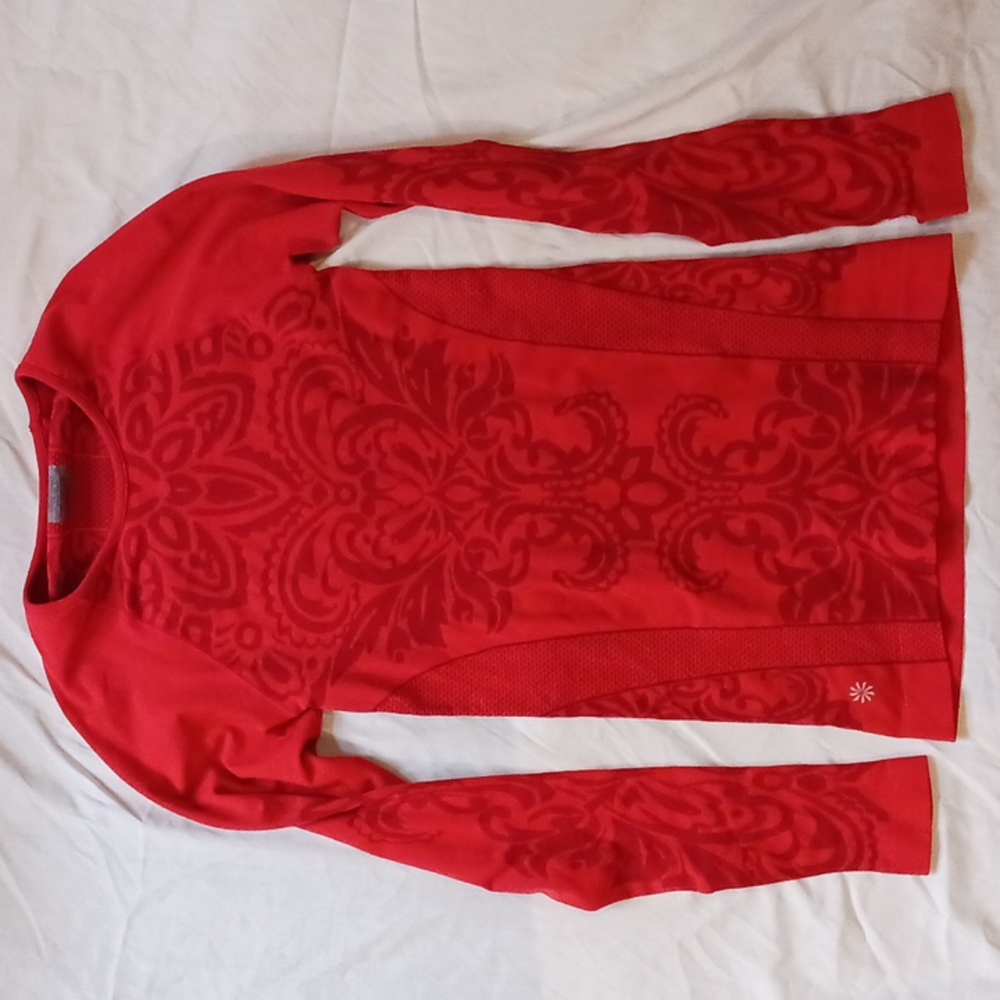 Athleta Long Sleeve Orange Twist Top Size Small
